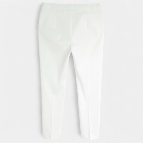 NWT Talbots White Classic Side Zip Pants Cotton Stretch Office Casual Size 12 - Picture 2 of 10